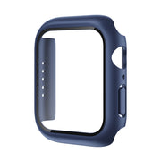 ROCK 2 in 1 PC Frame + Tempered Glass Protector Case For Apple Watch Series 9 / 8 / 7 41mm(Blue) - Watch Cases by ROCK