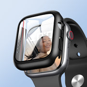 ROCK 2 in 1 PC Frame + Tempered Glass Protector Case For Apple Watch Series 9 / 8 / 7 45mmBlue) - Watch Cases by ROCK