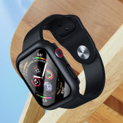 ROCK 2 in 1 PC Frame + Tempered Glass Protector Case For Apple Watch Series 9 / 8 / 7 45mmBlue) - Watch Cases by ROCK