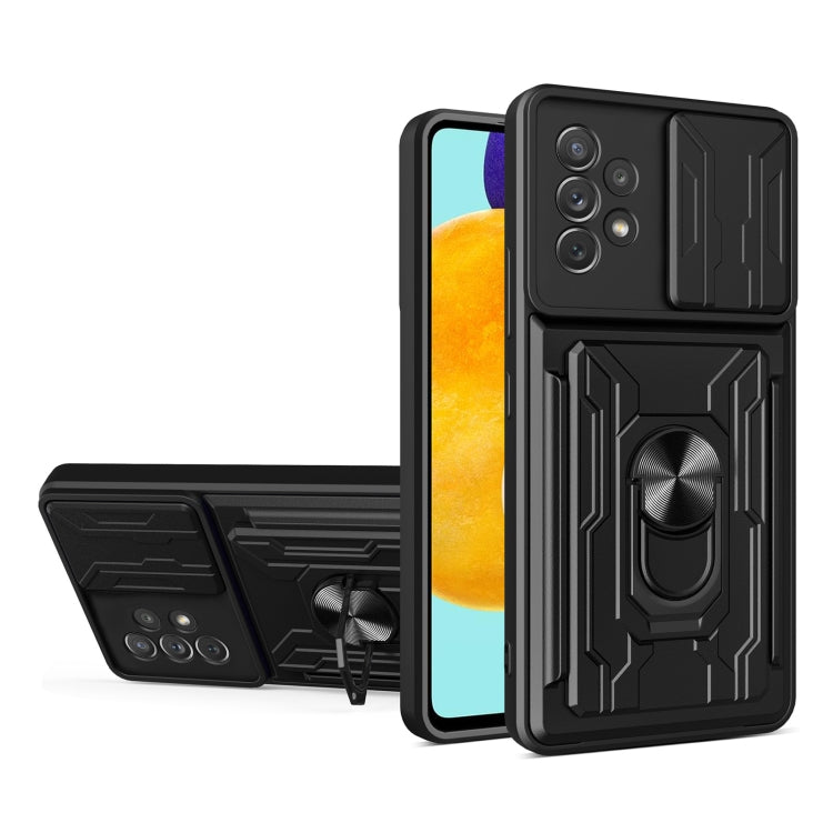 For Samsung Galaxy A53 5G Sliding Camshield Card Phone Case(Black)