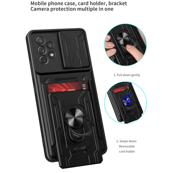 For Samsung Galaxy A53 5G Sliding Camshield Card Phone Case(Black)