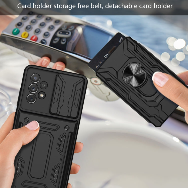 For Samsung Galaxy A53 5G Sliding Camshield Card Phone Case(Black)
