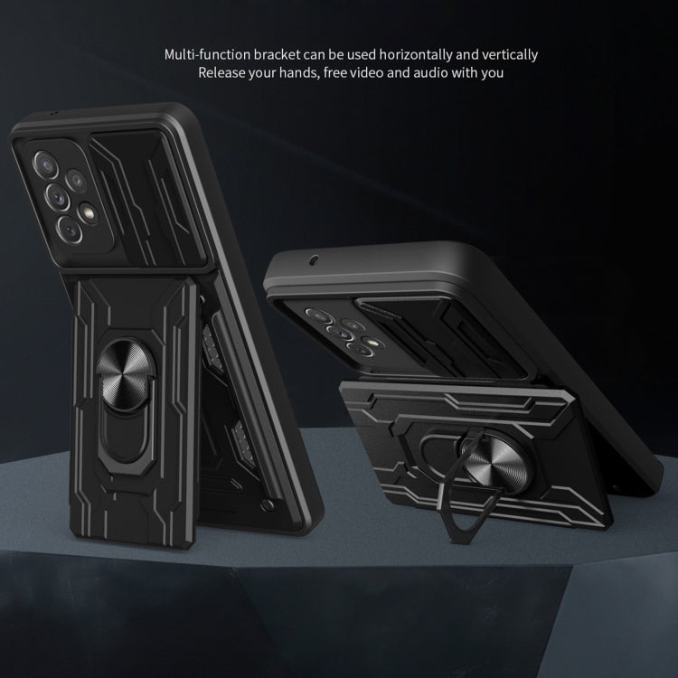 For Samsung Galaxy A53 5G Sliding Camshield Card Phone Case(Black)
