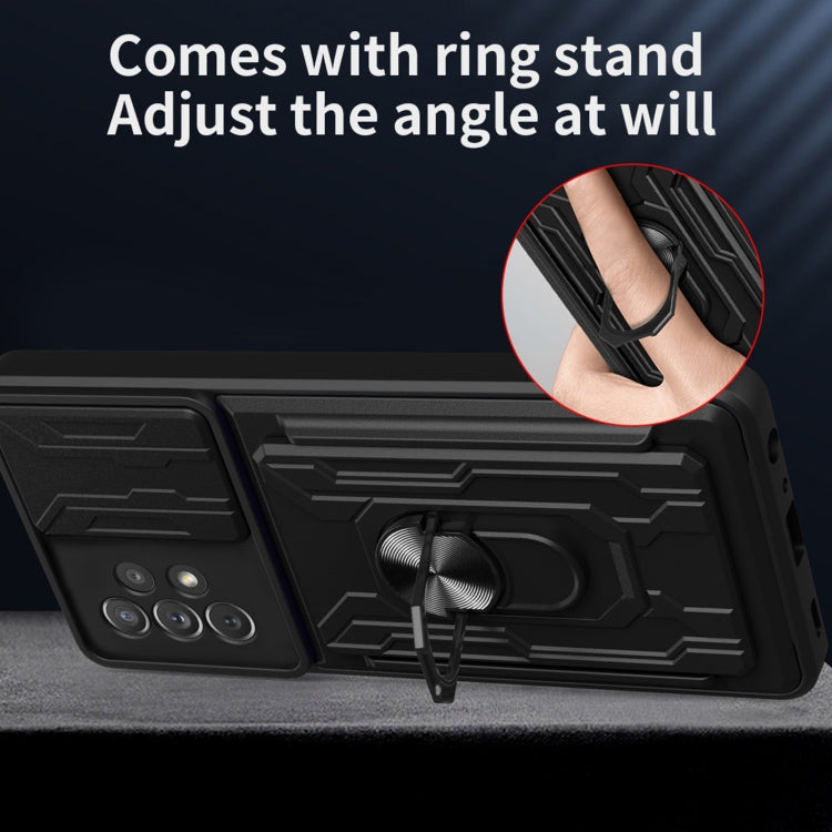 For Samsung Galaxy A53 5G Sliding Camshield Card Phone Case(Black)