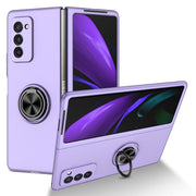 For Samsung Galaxy Z Fold2 5G Armor Ring Holder Phone Case(Purple)