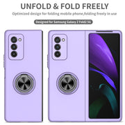 For Samsung Galaxy Z Fold2 5G Armor Ring Holder Phone Case(Purple)