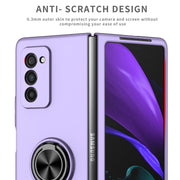 For Samsung Galaxy Z Fold2 5G Armor Ring Holder Phone Case(Purple)