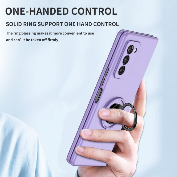 For Samsung Galaxy Z Fold2 5G Armor Ring Holder Phone Case(Purple)
