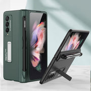 For Samsung Galaxy Z Fold3 5G GKK Magnetic Full Coverage Phone Flip Case with Pen Slot(Gold)