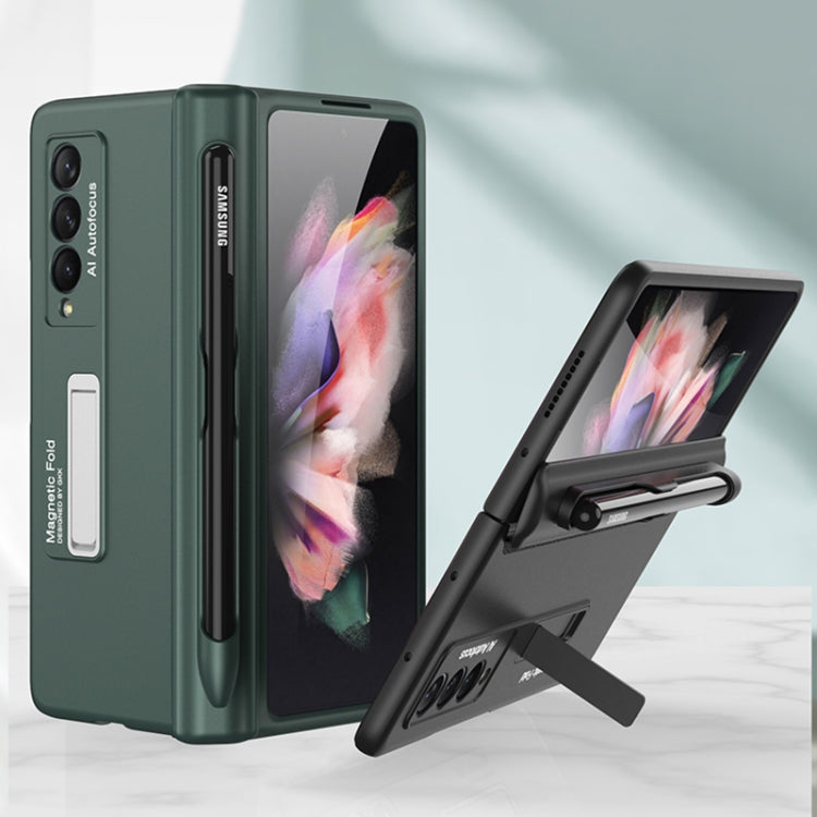 For Samsung Galaxy Z Fold3 5G GKK Magnetic Full Coverage Phone Flip Case with Pen Slot(Grey)