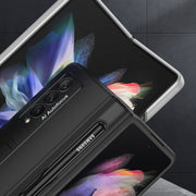 For Samsung Galaxy Z Fold3 5G GKK Magnetic Full Coverage Phone Flip Case with Pen Slot(Black)