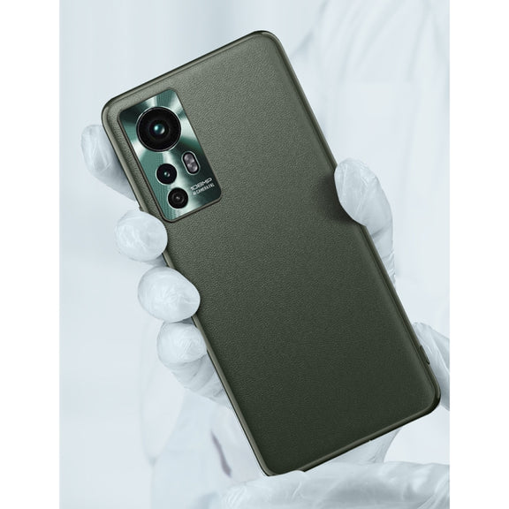For Xiaomi Mi 12 Ultra 5G Plain Skin Leather Phone Case(Green)
