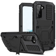 For Samsung Galaxy S22+ 5G R-JUST Metal + Silicone Holder Phone Case(Black) - Galaxy S22+ 5G Cases by R-JUST | Online Shopping South Africa | PMC TechLife | Buy Now Pay Later Mobicred