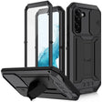 For Samsung Galaxy S22+ 5G R-JUST Sliding Camera Metal + Silicone Holder Phone Case(Black) - Galaxy S22+ 5G Cases by R-JUST | Online Shopping South Africa | PMC TechLife | Buy Now Pay Later Mobicred
