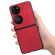 For Huawei P50 Pocket Lychee Texture Folding Phone Case(Red)