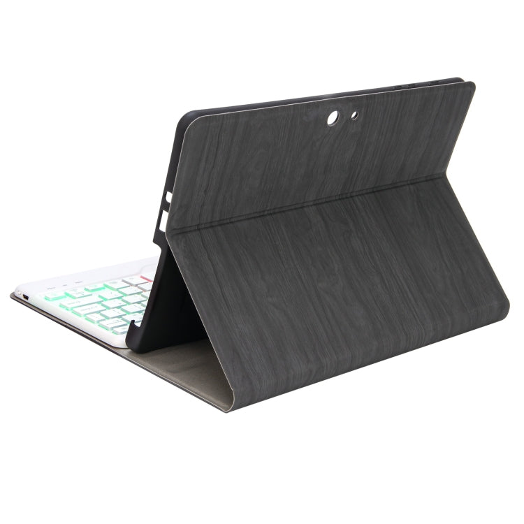 For Microsoft Surface Go 3 / 2 / 1 SFGOS Tri-color Backlit Tree Texture Bluetooth Keyboard Leather Case(Black + White)