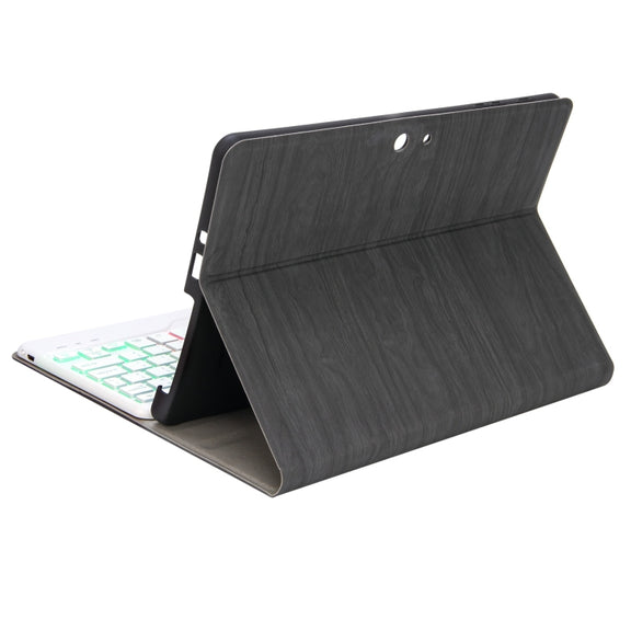 For Microsoft Surface Go 3 / 2 / 1 SFGOS Tri-color Backlit Tree Texture Bluetooth Keyboard Leather Case(Black + White)