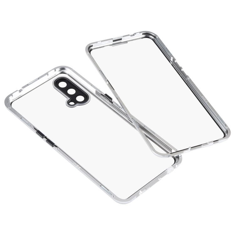 For OnePlus Nord CE 5G Full Cover Magnetic Metal Tempered Glass Phone Case(Silver)