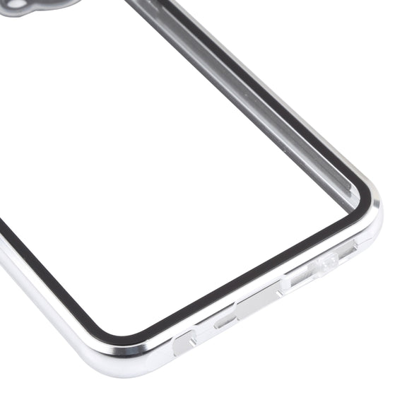 For OnePlus Nord CE 5G Full Cover Magnetic Metal Tempered Glass Phone Case(Silver)