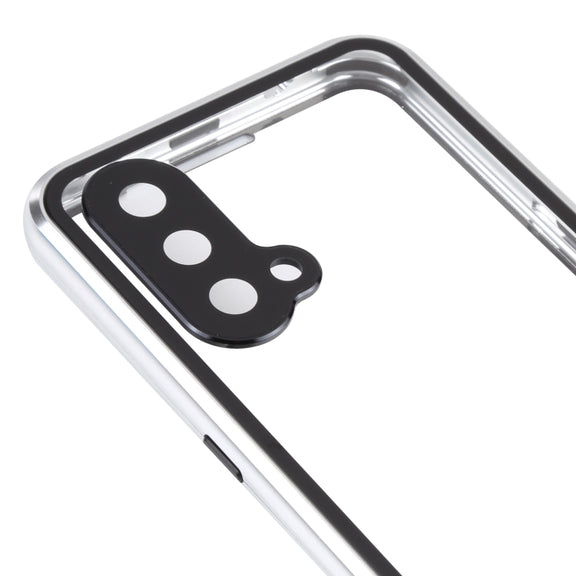 For OnePlus Nord CE 5G Full Cover Magnetic Metal Tempered Glass Phone Case(Silver)