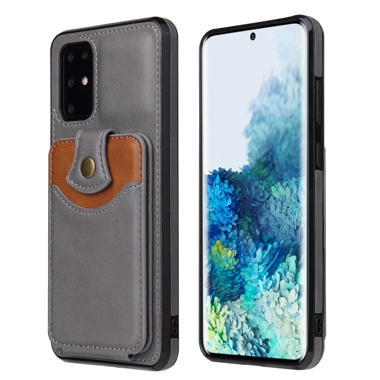 For Samsung Galaxy S20+ Soft Skin Leather Wallet Bag Phone Case(Grey)