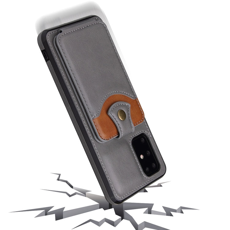 For Samsung Galaxy S20+ Soft Skin Leather Wallet Bag Phone Case(Grey)