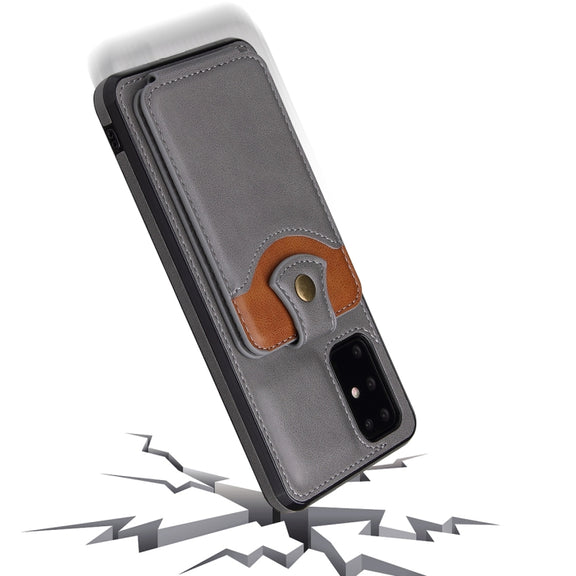 For Samsung Galaxy S20+ Soft Skin Leather Wallet Bag Phone Case(Grey)