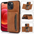 For iPhone 13 Three-fold Leather Phone Case with Card Slot & Wallet & Holder(Brown) - free shipping - PMC TechLife - Order now!