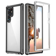 For Samsung Galaxy S22 Ultra 5G RedPepper Transparent Dot Shockproof Water-resistant PC + TPU Phone Case(Black)