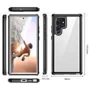For Samsung Galaxy S22 Ultra 5G RedPepper Transparent Dot Shockproof Water-resistant PC + TPU Phone Case(Black)