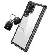 For Samsung Galaxy S22 Ultra 5G RedPepper Transparent Dot Shockproof Water-resistant PC + TPU Phone Case(Black)