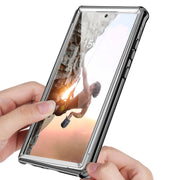 For Samsung Galaxy S22 Ultra 5G RedPepper Transparent Dot Shockproof Water-resistant PC + TPU Phone Case(Black)