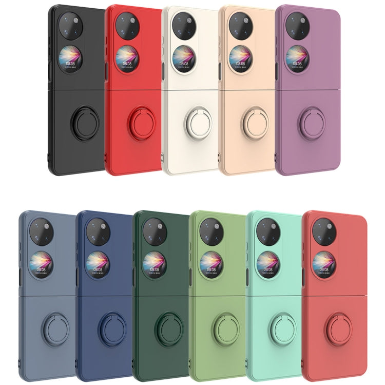 For Huawei P50 Pocket Ring Holder PC Phone Case(Red)