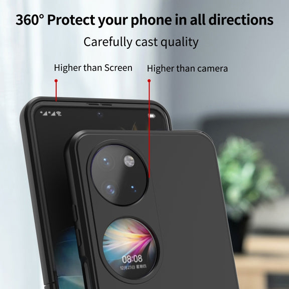 For Huawei P50 Pocket Ring Holder PC Phone Case(Red)
