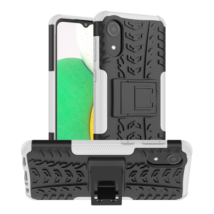 For Samsung Galaxy A03 Core Tire Texture TPU + PC Phone Case(White)