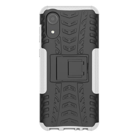 For Samsung Galaxy A03 Core Tire Texture TPU + PC Phone Case(White)