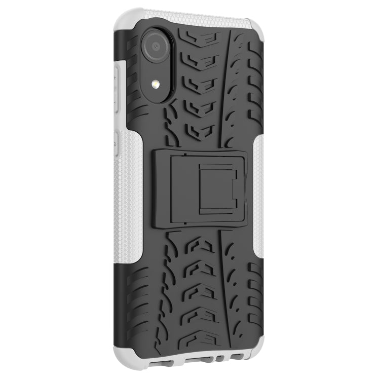 For Samsung Galaxy A03 Core Tire Texture TPU + PC Phone Case(White)