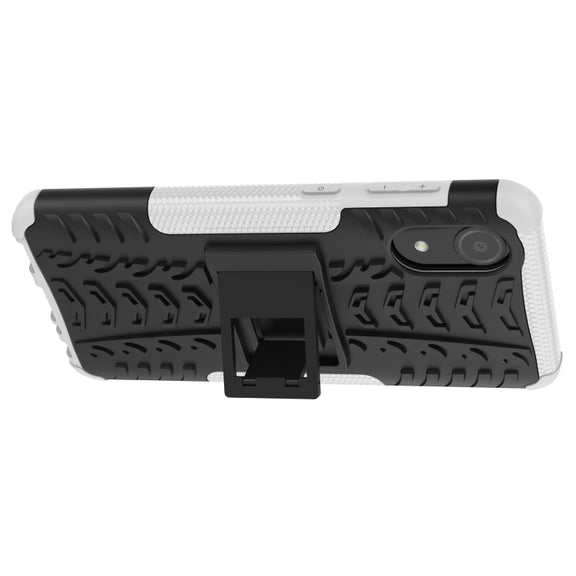 For Samsung Galaxy A03 Core Tire Texture TPU + PC Phone Case(White)