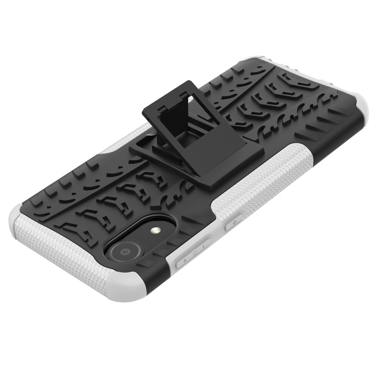 For Samsung Galaxy A03 Core Tire Texture TPU + PC Phone Case(White)