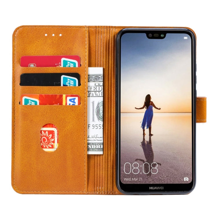 For Huawei P20 Lite GUSSIM Business Style Horizontal Flip Leather Case with Holder & Card Slots & Wallet(Khaki)