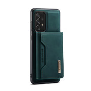 For Samsung Galaxy A73 5G DG.MING M2 Series 3-Fold Multi Card Bag + Phone Case(Green)