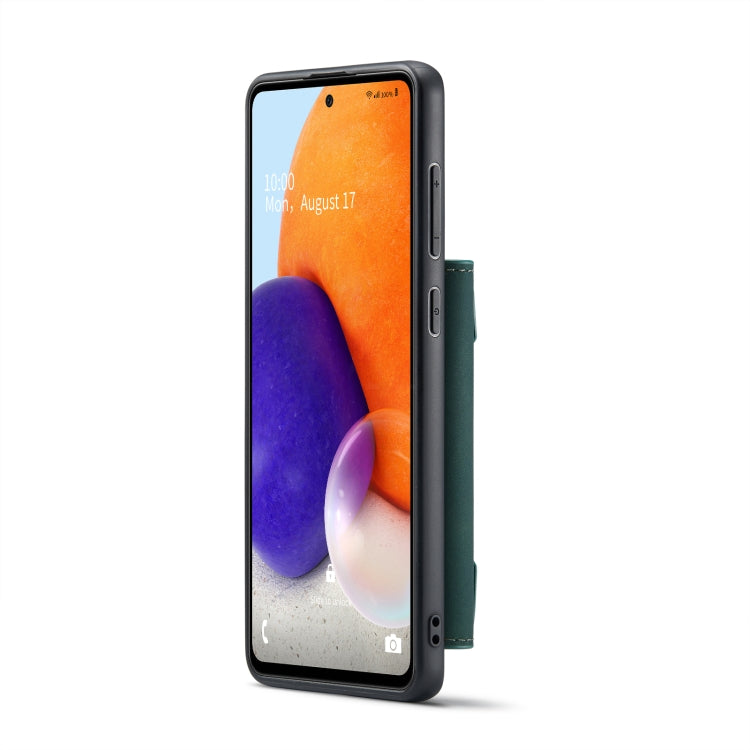 For Samsung Galaxy A73 5G DG.MING M2 Series 3-Fold Multi Card Bag + Phone Case(Green)