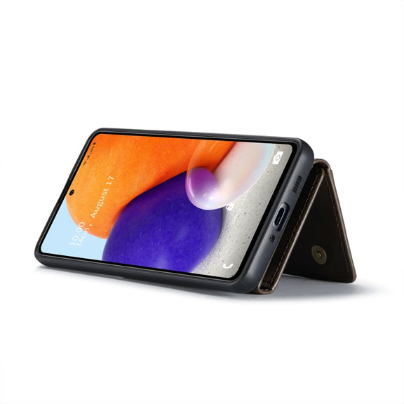 For Samsung Galaxy A73 5G DG.MING M2 Series 3-Fold Multi Card Bag + Phone Case(Coffee)