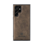For Samsung Galaxy S22 Ultra 5G DG.MING M1 Series 3-Fold Multi Card Wallet Phone Case(Coffee)