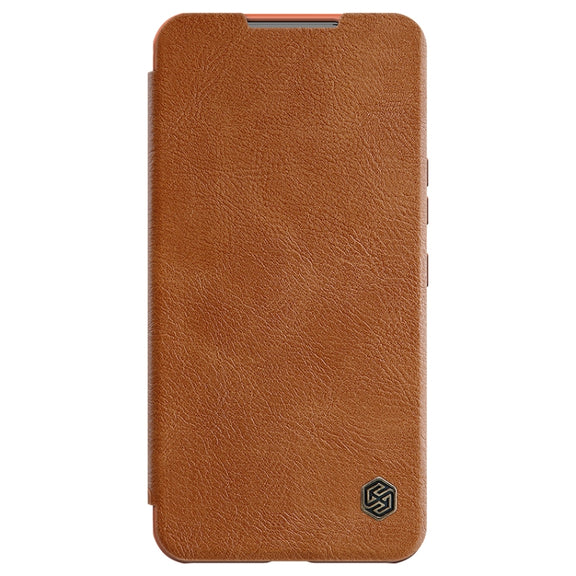 For Samsung Galaxy S22 5G NILLKIN QIN Series Pro Sliding Camera Cover Design Leather Phone Case(Brown)