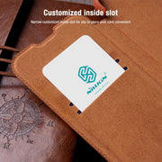 For Samsung Galaxy S22 5G NILLKIN QIN Series Pro Sliding Camera Cover Design Leather Phone Case(Brown)