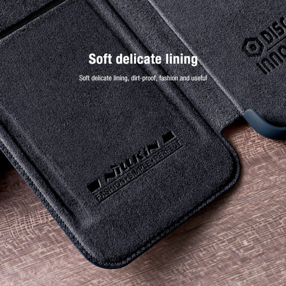 For Samsung Galaxy S22 5G NILLKIN QIN Series Pro Sliding Camera Cover Design Leather Phone Case(Brown)