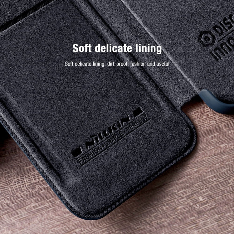 For Samsung Galaxy S22+ 5G NILLKIN QIN Series Pro Sliding Camera Cover Design Leather Phone Case(Brown)