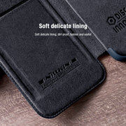 For Samsung Galaxy S22+ 5G NILLKIN QIN Series Pro Sliding Camera Cover Design Leather Phone Case(Brown)