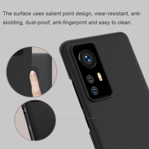 For Xiaomi 12 / 12X NILLKIN Frosted PC Phone Case(Black)